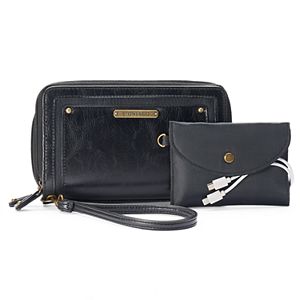 Stone & Co. Megan Smartphone Charging Double Zip Wallet