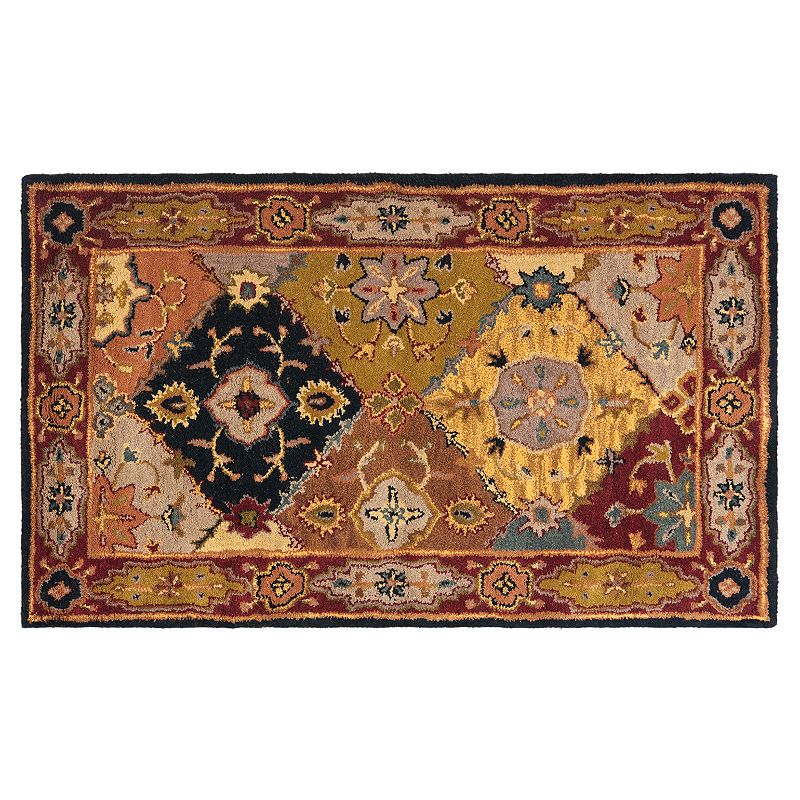 Safavieh Heritage Ghent Framed Floral Wool Rug, Brown, 8Ft Rnd