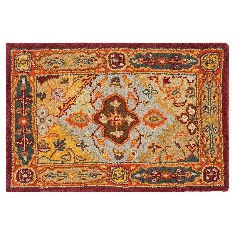 Safavieh Heritage Ghent Framed Floral Wool Rug, Red, 2X16 Ft