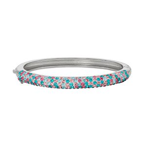 Junior Jewels Kids' Silver Tone Crystal Bangle Bracelet