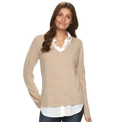 Women's Mock Layer Jumper Women's Croft Barrow® Mock-Layer V
