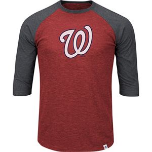 Men's Majestic Washington Nationals Grueling Ordeal Raglan Tee