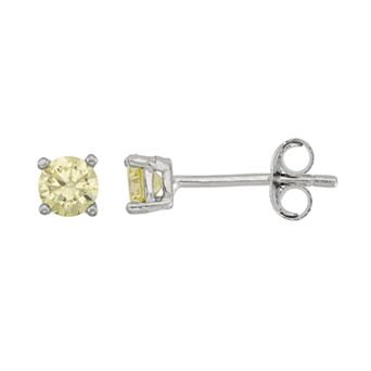 Junior Jewels Kids' Sterling Silver Cubic Zirconia Birthstone Stud Earrings