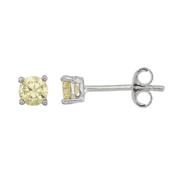 Junior Jewels Kids' Sterling Silver Cubic Zirconia Birthstone Stud Earrings - August