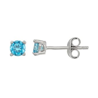 Junior Jewels Kids' Sterling Silver Cubic Zirconia Birthstone Stud Earrings