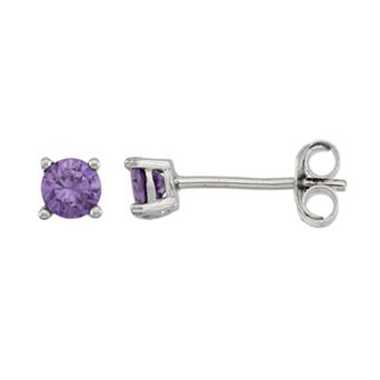 Junior Jewels Kids' Sterling Silver Cubic Zirconia Birthstone Stud Earrings
