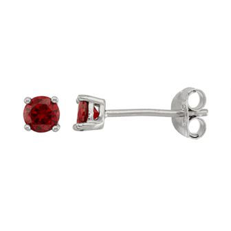 Junior Jewels Kids' Sterling Silver Cubic Zirconia Birthstone Stud Earrings