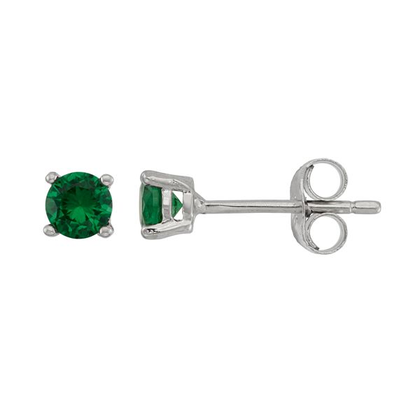 Junior Jewels Kids' Sterling Silver Cubic Zirconia Birthstone Stud Earrings - May