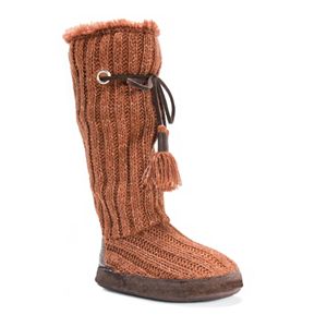 MUK LUKS Women's Grace Ribbed Tall Boot Slippers