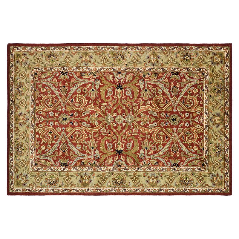 Safavieh Heritage Mostar Framed Floral Wool Rug, Red, 6Ft Rnd