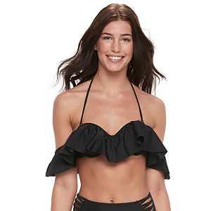 Mix and Match Bust Enhancer Flounce Bandeaukini Top