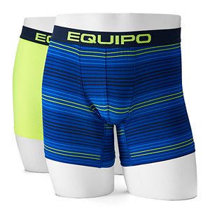 Men's equipo 2-pack Solid & Striped Microfiber Boxer Briefs