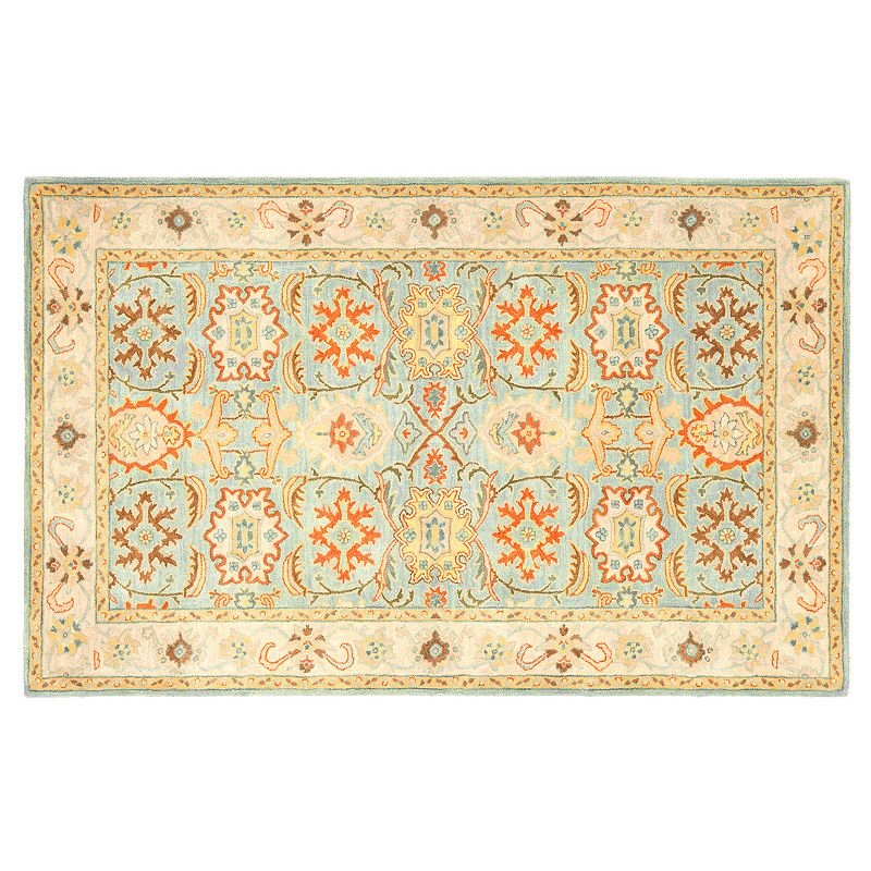 Safavieh Heritage Bergen Framed Floral Wool Rug, Blue, 2X16 Ft