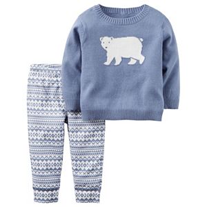 Baby Boy Carter's Knit-In Animal Sweater & Leggings Set