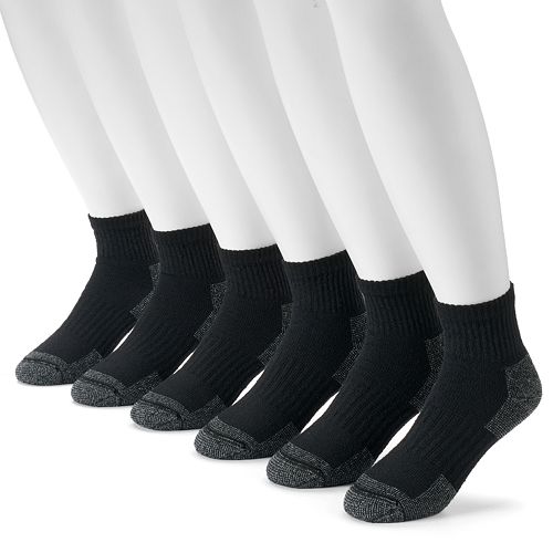 Men's Croft & Barrow® 6-pack Opticool Work Quarter Socks