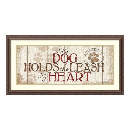 My Dog Holds The Leash Framed Wall Art