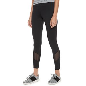 madden NYC Juniors' Black Mesh Panel Leggings