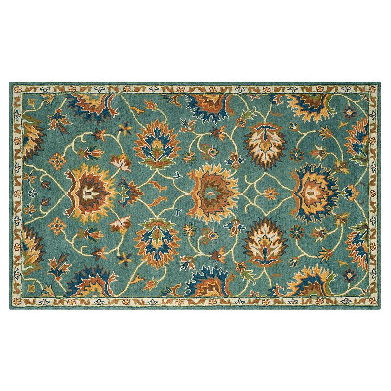 Safavieh Heritage Krakow Framed Floral Wool Rug, Blue, 6FT Sq