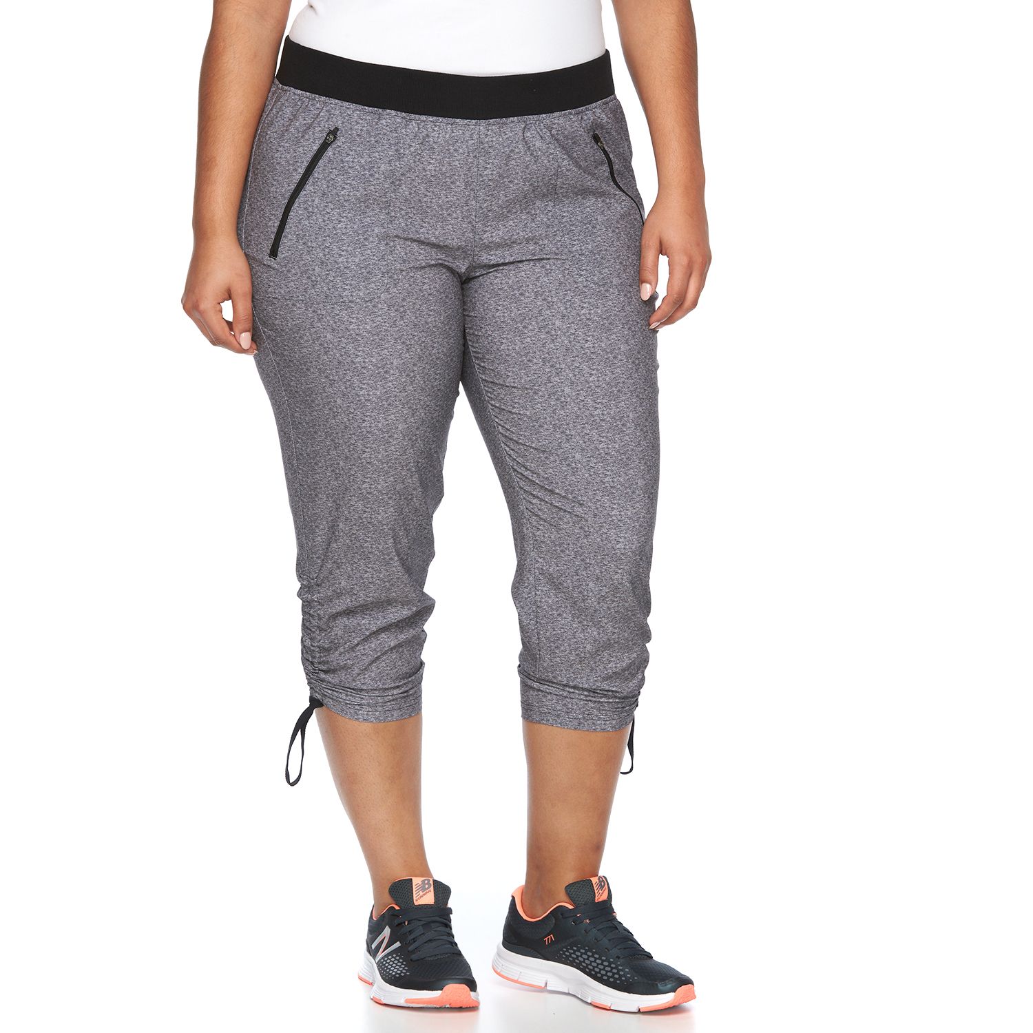 plus size gray capris