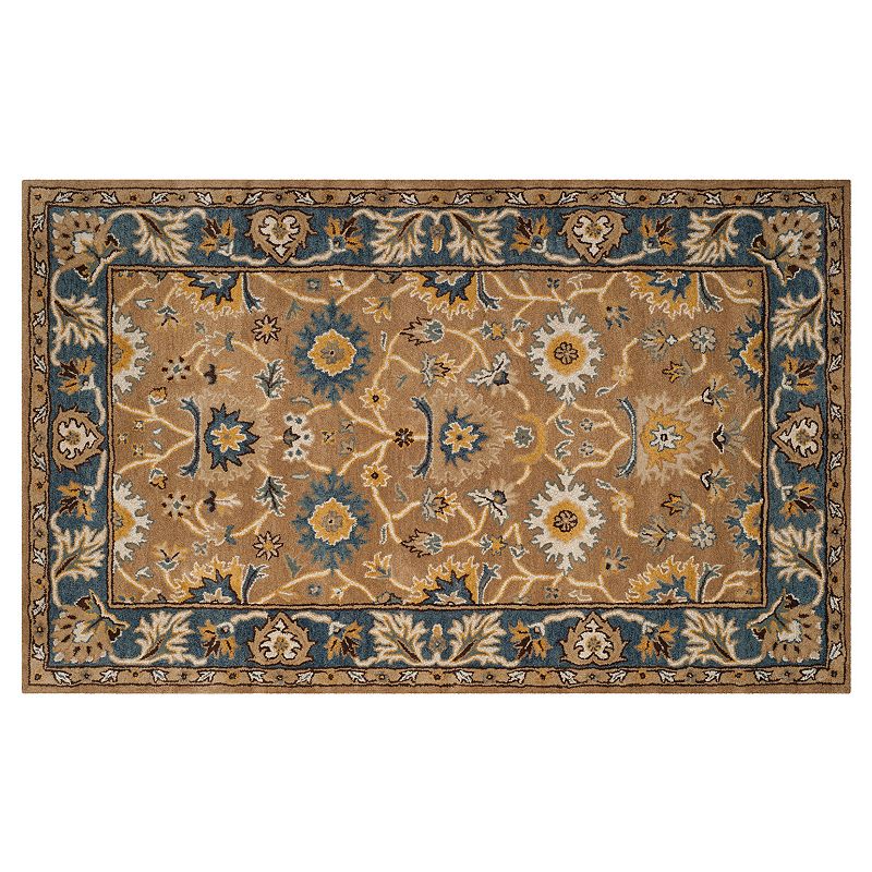 Safavieh Heritage Torun Framed Floral Wool Rug, Beig/Green, 8X10 Ft