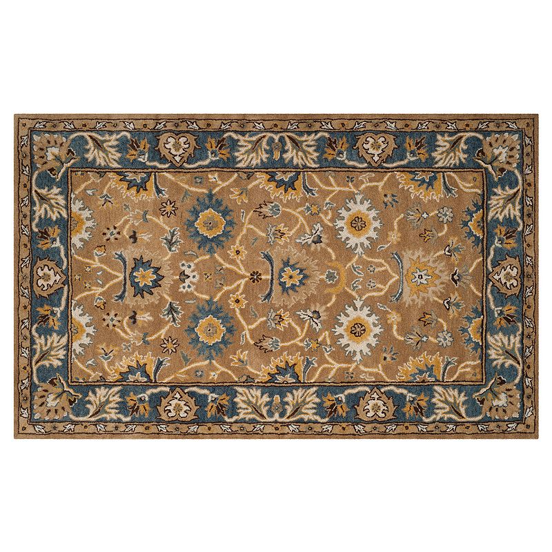 Safavieh Heritage Torun Framed Floral Wool Rug, Beig/Green, 2X8 Ft