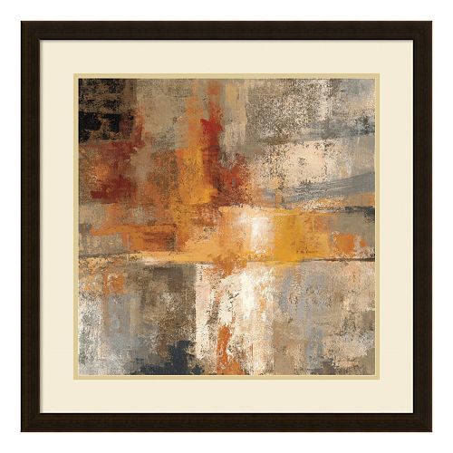 Silver And Amber Crop Framed Wall Art