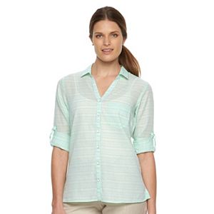 Women's Columbia Wiley Mesa Striped Roll-Tab Shirt