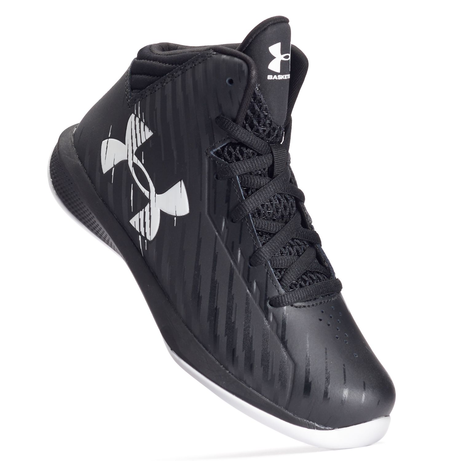 under armour all black basketball shoes