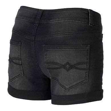 Juniors' Mudd® FLX Stretch 2-Button Denim Midi Shorts