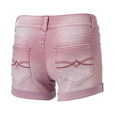 Juniors' Mudd® FLX Stretch 2-Button Denim Midi Shorts