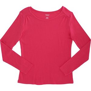 Girls 7-16 & Plus Size French Toast Ribbed Crewneck Long Sleeve Tee