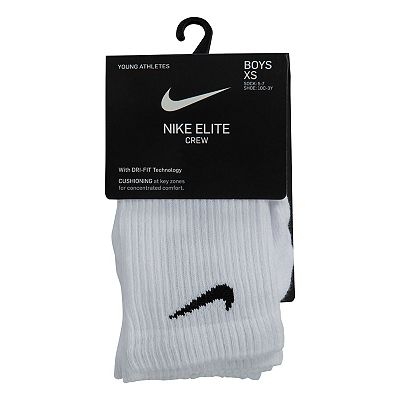 Kids Nike 3-Pack Elite Dri-FIT Basketball Crew Socks