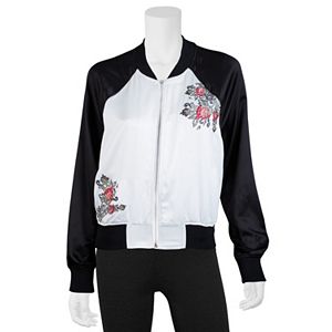 Juniors' IZ Byer California Floral Embroidered Bomber Jacket