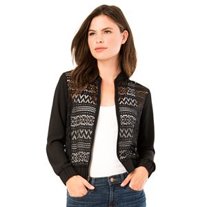 Juniors' IZ Byer California Lace Front Bomber Jacket