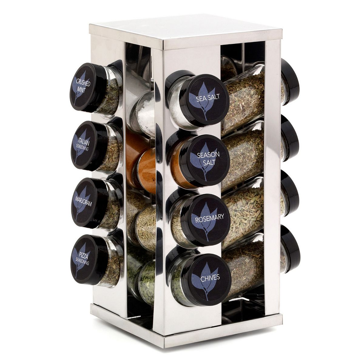 Rotating Spice Rack with Jars, Spinning Spice Rack Shelf