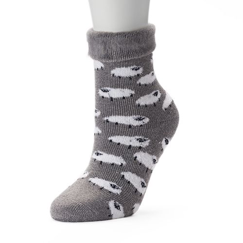 Women's SONOMA Goods for Life® Fuzzy Patterned Gripper Slipper Socks