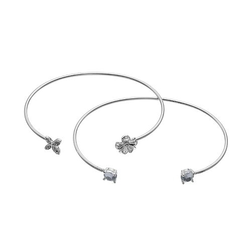 LC Lauren Conrad Flower & Butterfly Cuff Bracelet Set