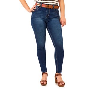 Juniors' Plus Size Wallflower Curvy Skinny Jeans
