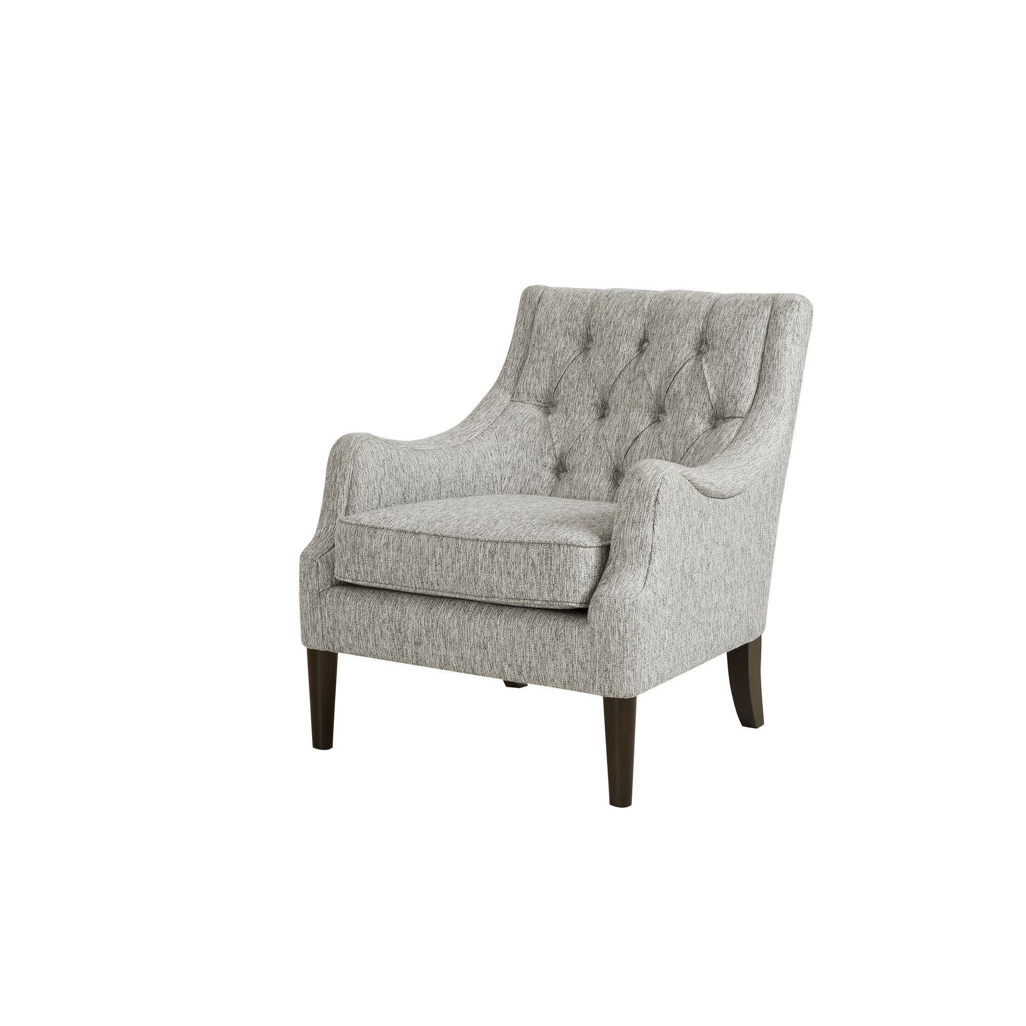 Madison Park Elle Button Tufted Accent Chair, Gray