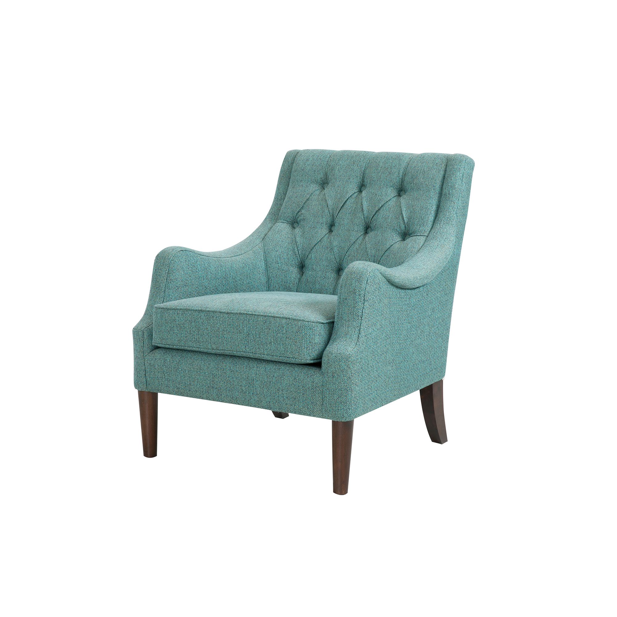 Madison Park Elle Button Tufted Accent Chair, Blue