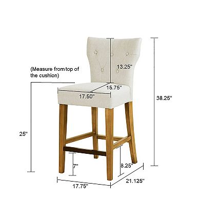 Madison Park Hayes Button Tufted Counter Stool