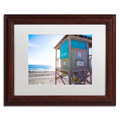 Trademark Fine Art Florida Beach Guard Dark Finish Framed Wall Art