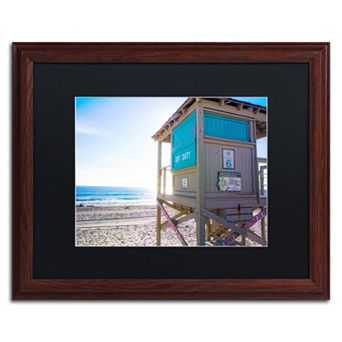 Trademark Fine Art Florida Beach Guard Dark Finish Framed Wall Art