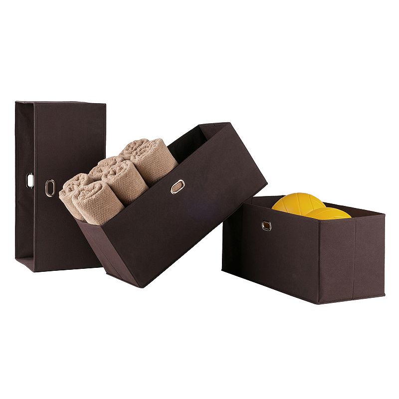 Winsome Torino Folding Storage Basket 3-piece Set, Brown