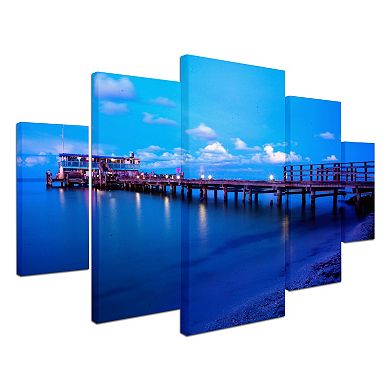 Trademark Fine Art Florida Pier Canvas Wall Art 5-piece Set
