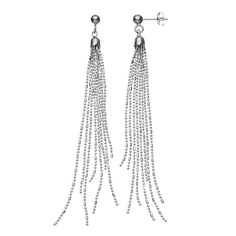 73557903 Sterling Silver Beaded Fringe Drop Earrings, Women sku 73557903