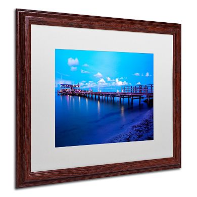 Trademark Fine Art Florida Pier Dark Finish Framed Wall Art