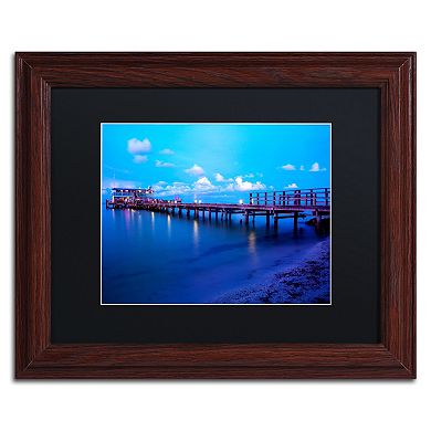 Trademark Fine Art Florida Pier Dark Finish Framed Wall Art