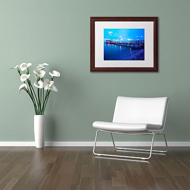 Trademark Fine Art Florida Pier Dark Finish Framed Wall Art
