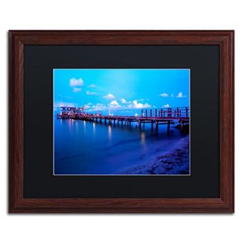 Trademark Fine Art Florida Pier Dark Finish Framed Wall Art